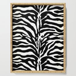 Wild Animal Print, Zebra in Black and White Serving Tray