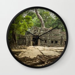 Ta Phrom, Angkor Archaeological Park, Siem Reap, Cambodia Wall Clock | Nature, Taphrom, Photo, Color, Siemreap, Stranglerfigtree, Ficuscarica, Angkor, Digital, Travelphotography 
