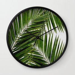 Palm Leaf III Wall Clock | Leaves, Watercolor, Abstract, Mixedmedia, Tropical, Mixed Media, Drawing, Tree, Leaf, Nature 