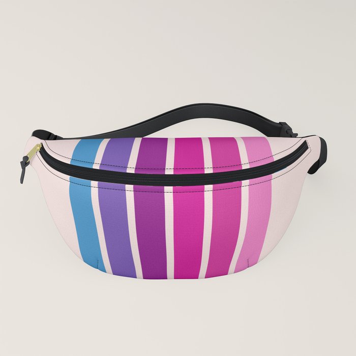 Disco Classic 70s Style Pink Retro Stripes Fanny Pack by AlphaOmega