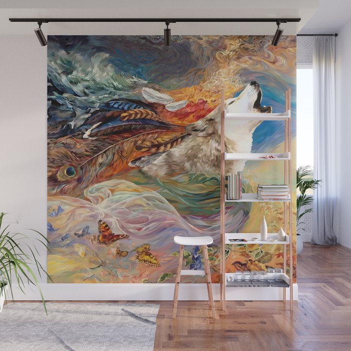 The Spirit Wolf Abstract Wall Mural By Digitalizedteam Society6