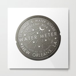 New Orleans Historic Iconic Watermeter Lid post Hurricane Icon Logo Emblem Symbol Metal Print | Symbol, Lid, Icon, Hurricane, Meter, Iconic, Graphicdesign, Logo, Historic, Mardigras 