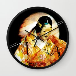 Antique Noh Mask Japan Traditional Theatre Wall Clock