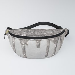Dripping Silver Aesthetic Sparkles Fanny Pack