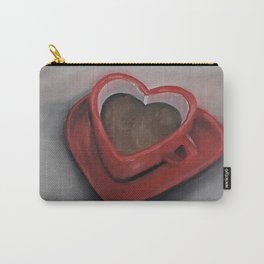 Heart-shaped coffee mug, oil painting by Luna Smith, LuArt Gallery, valentine's day, love, heart Carry-All Pouch | Heart, Valentine, New, Day, Love, Luart, Coffee, Oil, Gift, Painting 