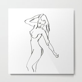 Every Body Is A Bikini Body Metal Print | Butt, Contemporary, Bikini, Boobs, Oneline, Beach, Midcentury, Pattern, Modern, Sexy 
