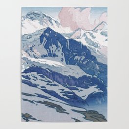 Hiroshi Yoshida, The Jungfrau Summit - Vintage Japanese Woodblock Print Art Poster