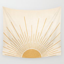 Sun #5 Yellow Wall Tapestry | Sunnyday, Minimalist, Contemporary, Bohodecor, Midcentury, Modern, Sunrise, Bright, Curated, Sun 