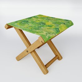 Green and Yellow Swirls in acrylic Folding Stool