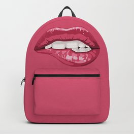 Biting Lip Backpack | Graphic, Sexy, Drawing, Lips, Digital 