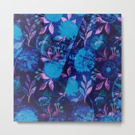 Blue Floral Abstract Design Metal Print | Bluefloral, Bedding, Graphicdesign, Floralabstract, Bluedecor, Floralpillow, Bluebag, Bedroomdecor, Walldecor, Bluewallart 