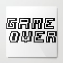 Game Over Metal Print | Black And White, Grid, Digital, Over, Technology, Glitch, Gamer, Gameover, Tech, Glitching 