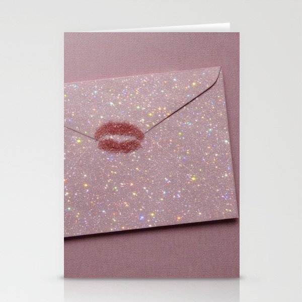 Love letter Stationery Cards | Collage, Digital, Letter, Kiss, Lipstik, Sparkles, Shine, Envelope, Glitters, Email