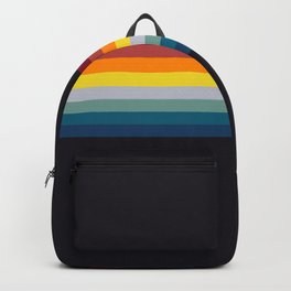 Retro Rainbow Backpack | Vintage, Chic, Classic, Wanderlust, Summer, Freedom, Stripe, Pattern, Digital, Unique 