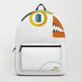 Angler fish vintage Illustration with small fish  Backpack