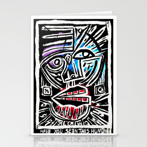 Excuse Me Abstract Face Painting Stationery Cards By