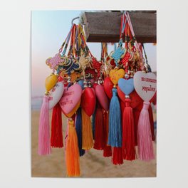Hanging Hearts in Pai's Chinese Village - Thailand Poster