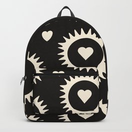 Old Styled Colorful retro hearts seamless pattern - Black and White  Backpack | Trending, Mid Century, Trendy, Vector, Graphicdesign, Love, Decorative, Velentine, Unique, Bestselling 