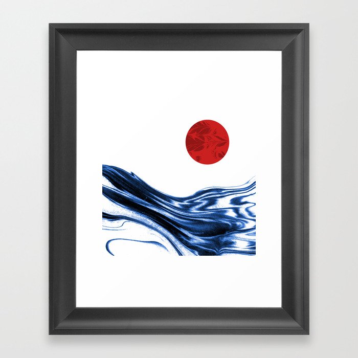Abstract Painting Modern Minimal Red Black And White Space Out