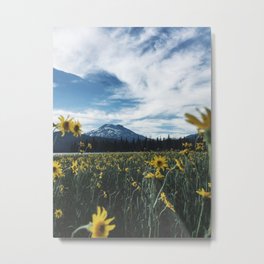 Sparks Lake Bloom Metal Print | Travel, Pnw, Lake, Green, Flower, View, Summer, Adventure, Mountain, Clouds 