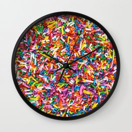 Rainbow Sprinkles Sweet Candy Colorful Wall Clock | Doughnut, Donut, Sprinkles, Abstract, Rainbow, Children, Dessert, Cute, Candy, Cakes 