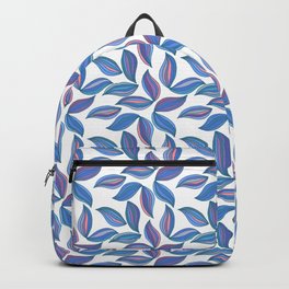 Watercolor Leafs Contour Lines. Vector Art, Seamles Backpack