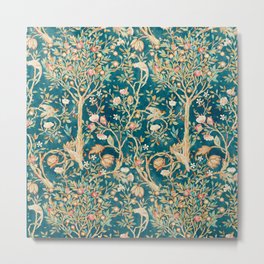 William Morris Vintage Melsetter Teal Blue Green Floral Art Metal Print | Fabric, Arts Crafts, Flowers, Williammorris, Boho, Elegant, Painting, Farmhouse, Pattern, Floral 