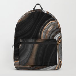 Elegant black marble with gold and copper veins Backpack | Marbled, Gold, Glitter, Graphicdesign, Nature, Boho, Agate, Gem, Scandi, Copper 