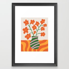 Funky Flower Vase Framed Art Print | Table, Retro, Digital, Funky, Decor, Wavy, Colorful, Blossom, Bloom, Pottery 