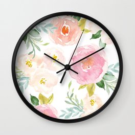 Sweet Pink Blooms (Floral 02) Wall Clock