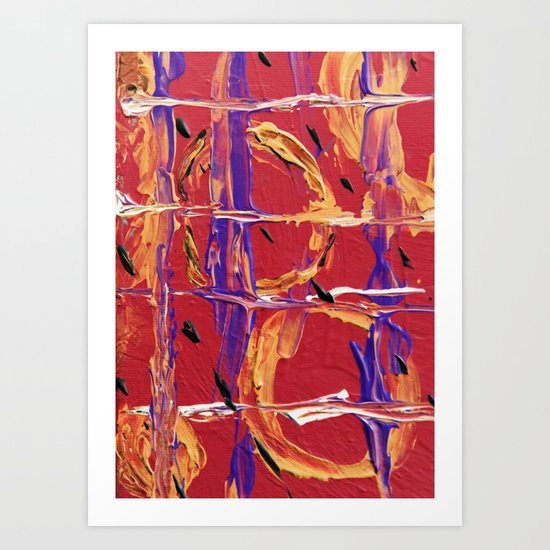 Abstract Art Palette Knife Painting Circle Line Square Art