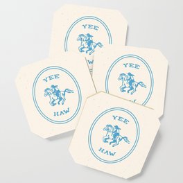 Yee Haw in Blue Coaster | Illustration, Yeehaw, Western, Country, Digital, Wildwest, Yee Haw, Cowboy, Retro, Drawing 