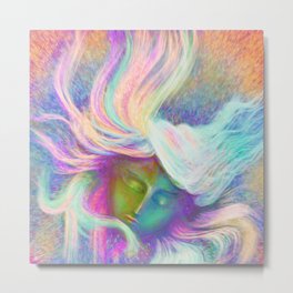 Rainbow Girl | Colourful Lady | Painting | Poster Metal Print | Girlpower, Colorfulgirl, Longhair, Colorful, Colourfulgirl, Girl, Rainbows, Rainbowgirl, Arsalanes, Egloop 