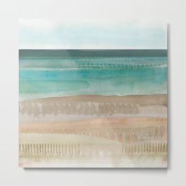 Jade seascape Metal Print | Beachscape, Turquoiseseascape, Greenseascape, Naturalbeauty, Painting, Oceanpainting, Waves, Oceanview, Seascapepainting, Impressionistic 