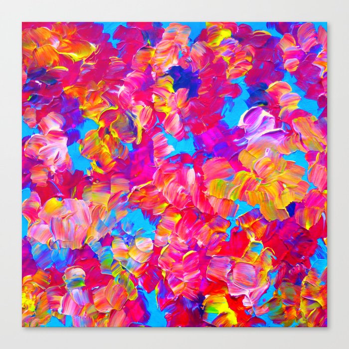 Floral Fantasy Bold Abstract Flowers Acrylic Textural Painting