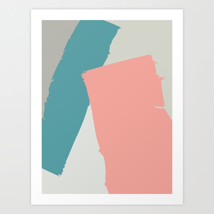 Tome Mid Century Modern Abstract Graphic Art Orange Green Art