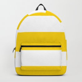 Sunshine Yellow and White Stripes Backpack | Summer, Minimal, Color, Sunshine, Sunny, Vibrant, Bright, Buttercup, Neon, Stripes 