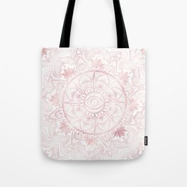 Rose Gold Eye Mandala White Design Tote Bag