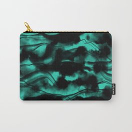 Moody Neon Mint Green Fog All Over Painting Texture with Streaky Leaks. Trendy Abstract Dark Mood Carry-All Pouch | Allover, Inky, Mysterious, Mystic, Fog, Moody, Dark, Abstract, Neongreen, Malachite 