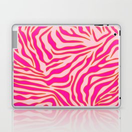 Zebra Print Pink And Orange Zebra Stripes Wild Animal Print Preppy Decor Modern Zebra Pattern Laptop & iPad Skin | Vintage, Abstract, Bohemian, Boho, Animal, Stripes, Tropical, Fashion, Print, Pink 