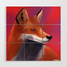Fox Painting Wood Wall Art