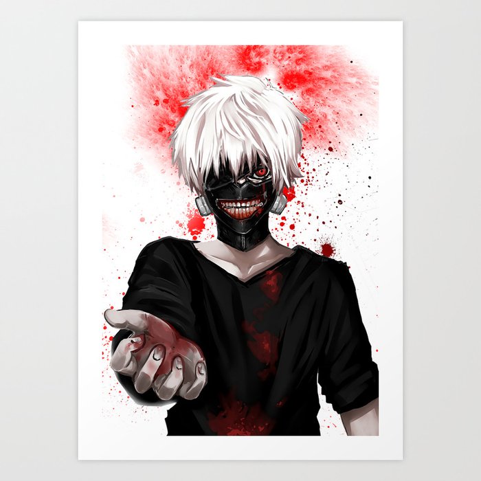 Wallpaper Ken Kaneki Tokyo Ghoul Art Print By Maxiposters Society6 Desktop Wallpaper