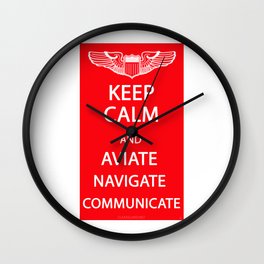 KEEP CALM Wall Clock | School, Airplane, Illustration, Flight, Painting, Aviation, Pilot, Airline, Jet, Vintage 