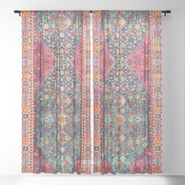N131 - Heritage Oriental Vintage Traditional Moroccan Style Design Sheer Curtain | Graphicdesign, Retro, Alhambra, Scandinavian, Hippie, Handmade, Traditional, Boho, Oriental, Ottoman 