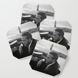 1963 Paul Newman at Venice Film Festival black and white photograph Coaster