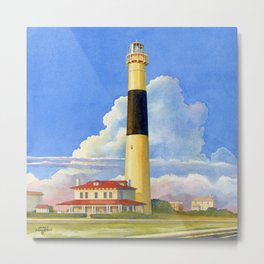 Absecon Lighthouse Metal Print | Lighthouse, Eastcoast, Coastguard, Nautical, Southjersey, Vacation, Boardwalk, Historic, Watercolor, Building 