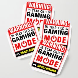 18 Year Old in Gaming Mode Video Game Gamer Coaster