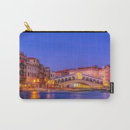 Rialto Bridge and Grand Canal in a blue hour Carry-All Pouch | Italy, Bridge, Italian, Europe, Grandcanal, Sunrise, Landmark, Cityscape, Water, Canal 