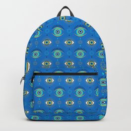 The Evil Eye Blue Backpack | Graphicdesign, Portugal, Mediterranean, Greece, Talisman, Evileye, Amulet, Meditation, Nazar, Asian 