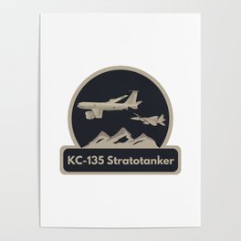 KC-135 Airplane Refueling F-15 Poster